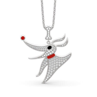 Jeulia "Ghost Dog" Sterling Silver Necklace
