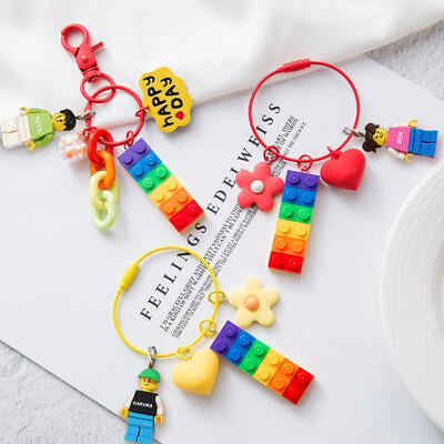 Personalized Minifigure Keychain With Colorful Building Blocks Cute ...
