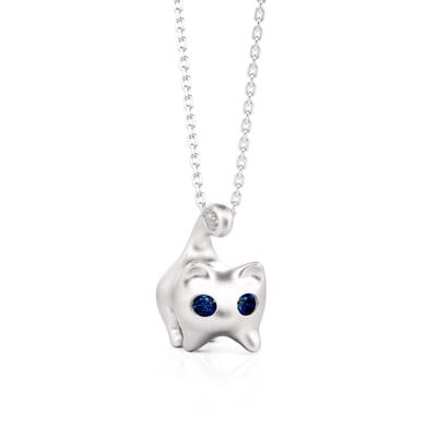 Jeulia Playful Curved Tail Cat Pendant Necklace