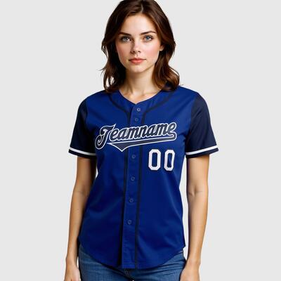 Custom Royal Navy Two Tone Baseball Jersey Personalized Logo and Number Great for Game Days and Community Events