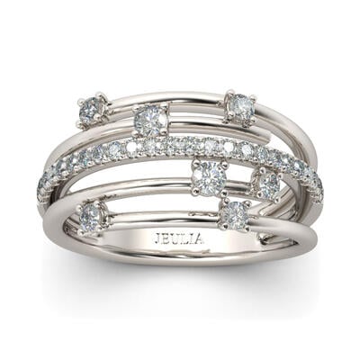 Jeulia Starry Sterling Silver Cocktail Ring