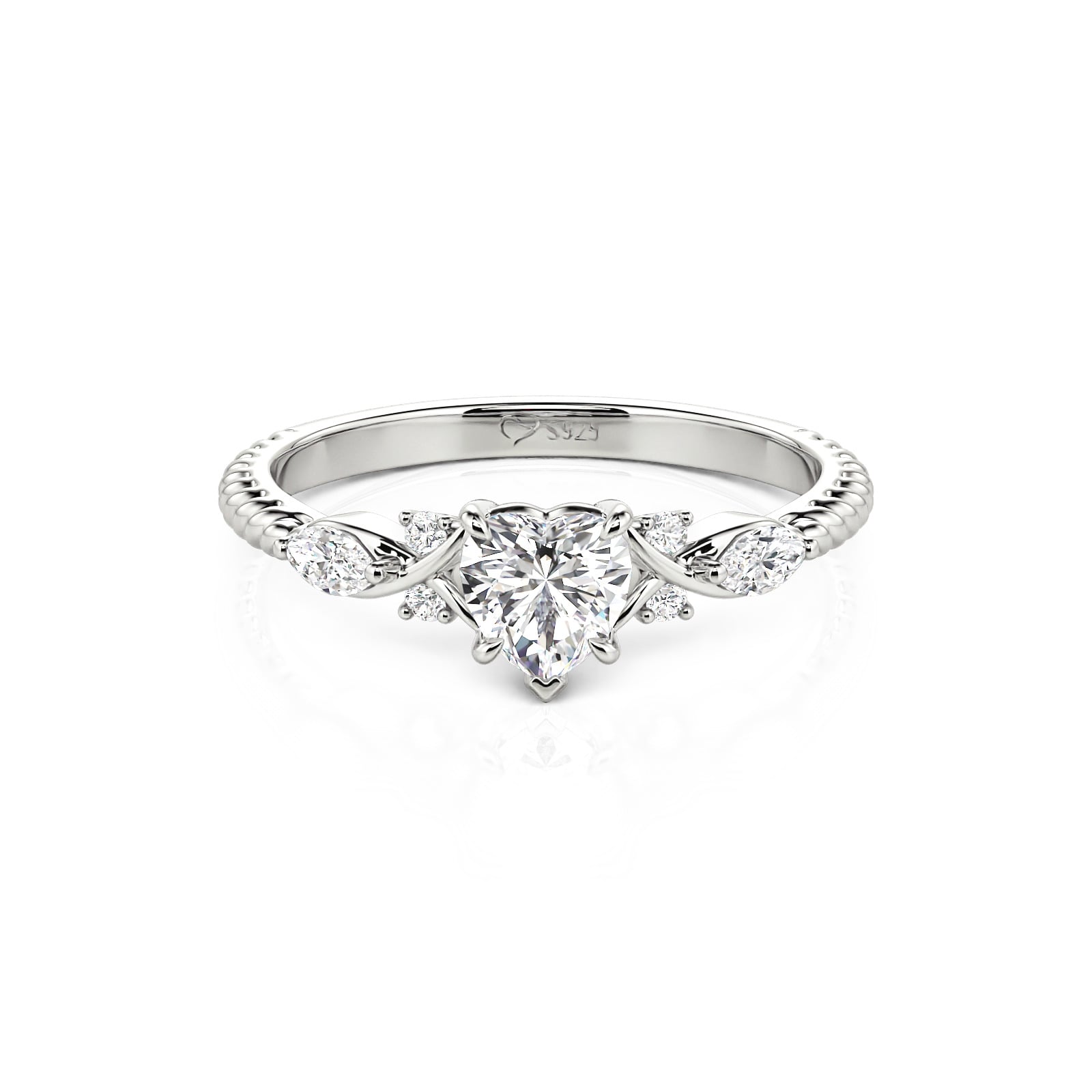Jeulia Infinity Twist Heart Promise Ring for Women
