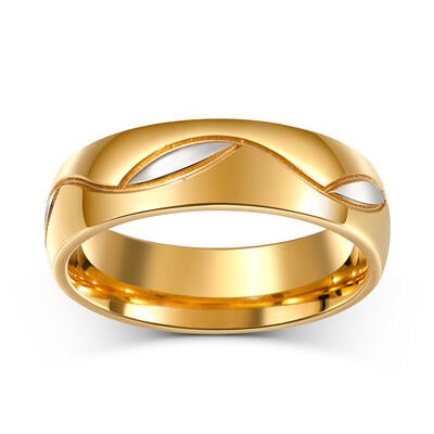 Jeulia Gold Tone Titanium Steel Men's Band