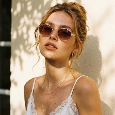 Hodge Lunettes de soleil Ovales Orées