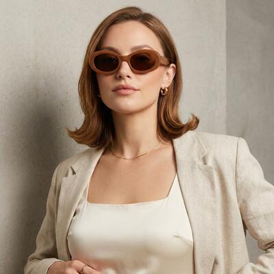 Ward Brown Oval Sunglasses