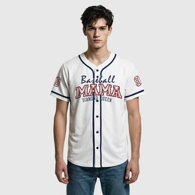 Custom White Baseball Mom Jersey - Personalized Name and Number