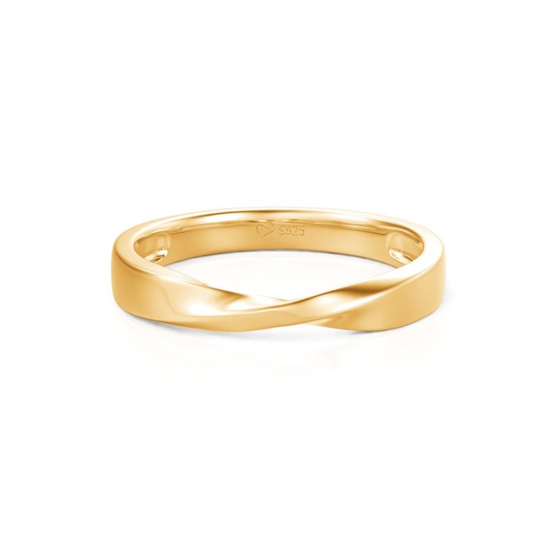 Jeulia Simple Twisted Gold Wedding Band for Men