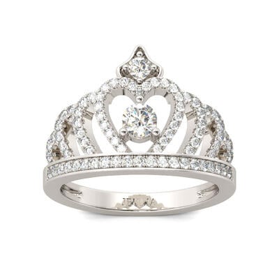 Jeulia Classic Crown Sterling Silver Ring