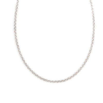 Jeulia Double Chain Design Sterling Silver Necklace