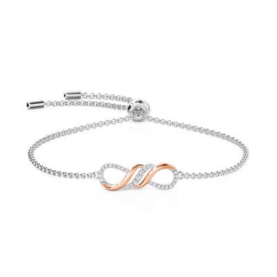 Jeulia Amore Zweifarbiges Infinity Armband verstellbar
