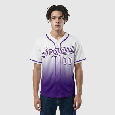 野球 ユニフォーム ホワイト フェード 名前 チーム名 ロゴ 番号入り オーダーメイド ユニセックス