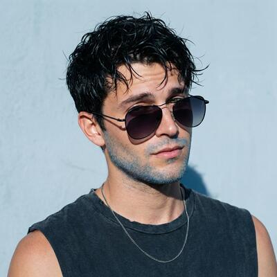 Boswell Black Aviator Sunglasses