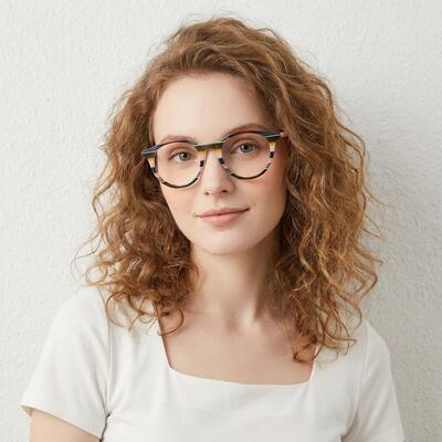 Jolie Mehrfarbige Runde Brille