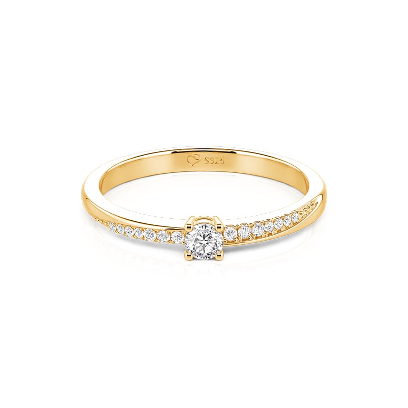 Jeulia Bague de Fiançailles Classique Torsadée Or Taille Ronde