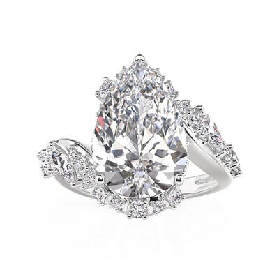 Jeulia Bypass Cluster Pear Shaped Engagement Ring