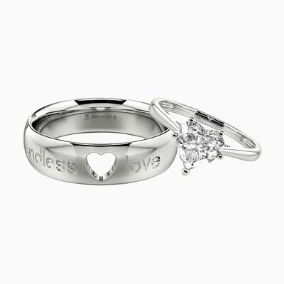 "My Other Pulse" Couple‘s Ring Set