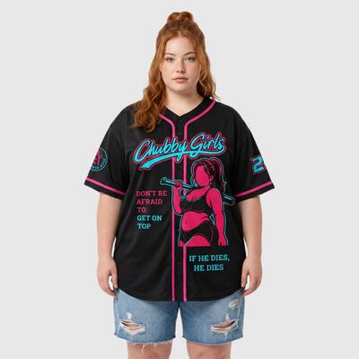 Custom Vintage "Love My Curves" Body Positive Baseball Jersey for Chubby Girls