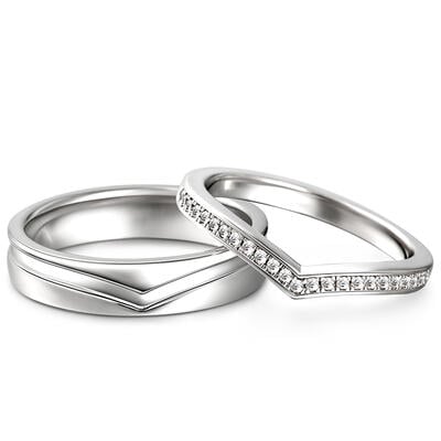 Jeulia "Immerwährendes Wir" Sterling Silber Paar Ringe Eheringe Trauringe