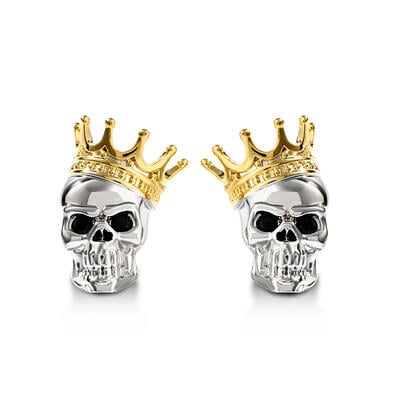 Jeulia "Skull King" Crown Sterling Silver Earrings
