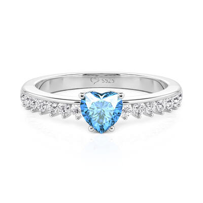 Jeulia Minimalist Double Row Heart Promise Ring