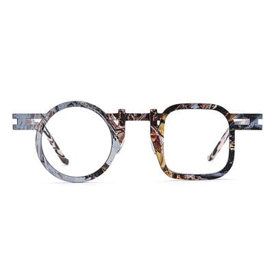 Catharin Brown Square Round Glasses