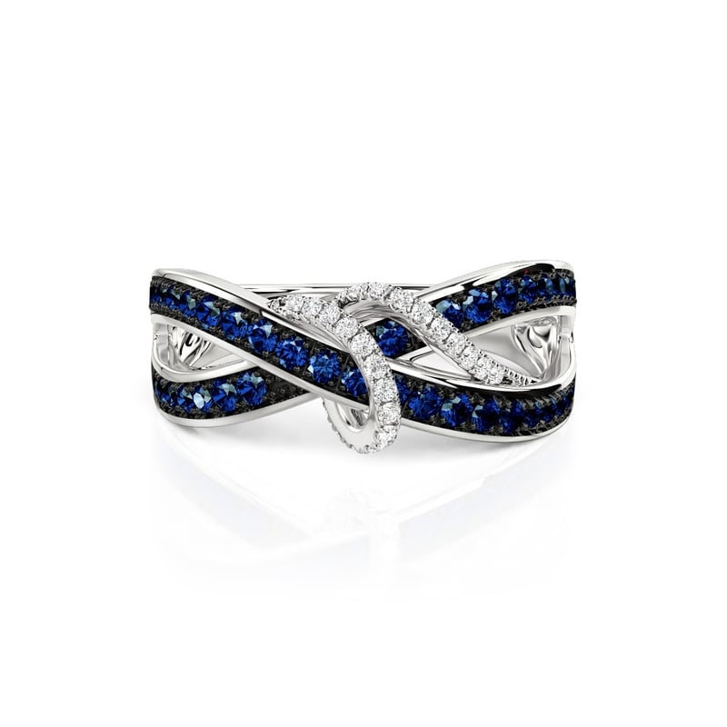 Jeulia Knot Inspired Crossover Eternity Ring for Women