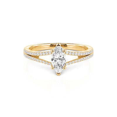 Jeulia Pave Split Shank Marquise Cut Engagement Ring