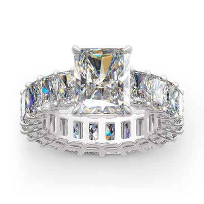 Jeulia Radiant Cut Eternity Sterling Silver Ring
