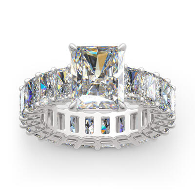 Jeulia Radiant Cut Eternity Sterling Silver Ring