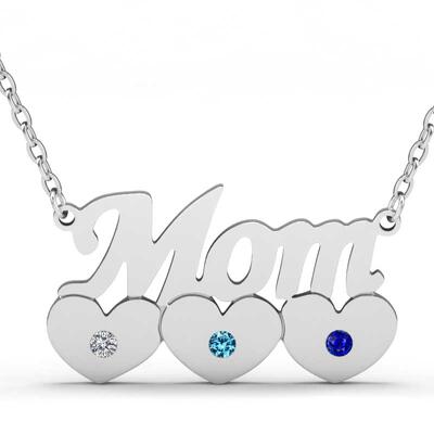 Jeulia Collier en Argent Sterling Avec Mom et Pièrre de Naissance