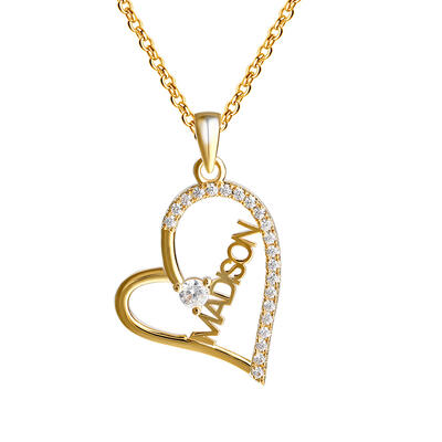 Jeulia "Memory of Love" Personalized Sterling Silver Necklace