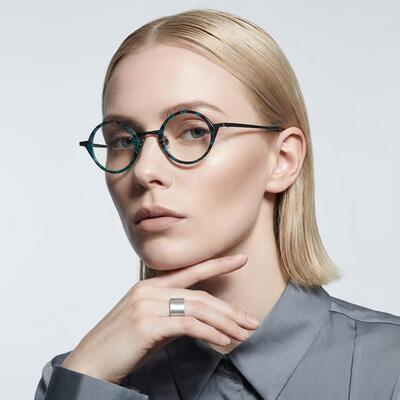 Occam Green Round Glasses