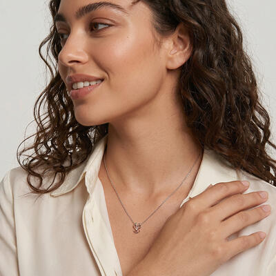 "Love Symbol" Round Cut Necklace