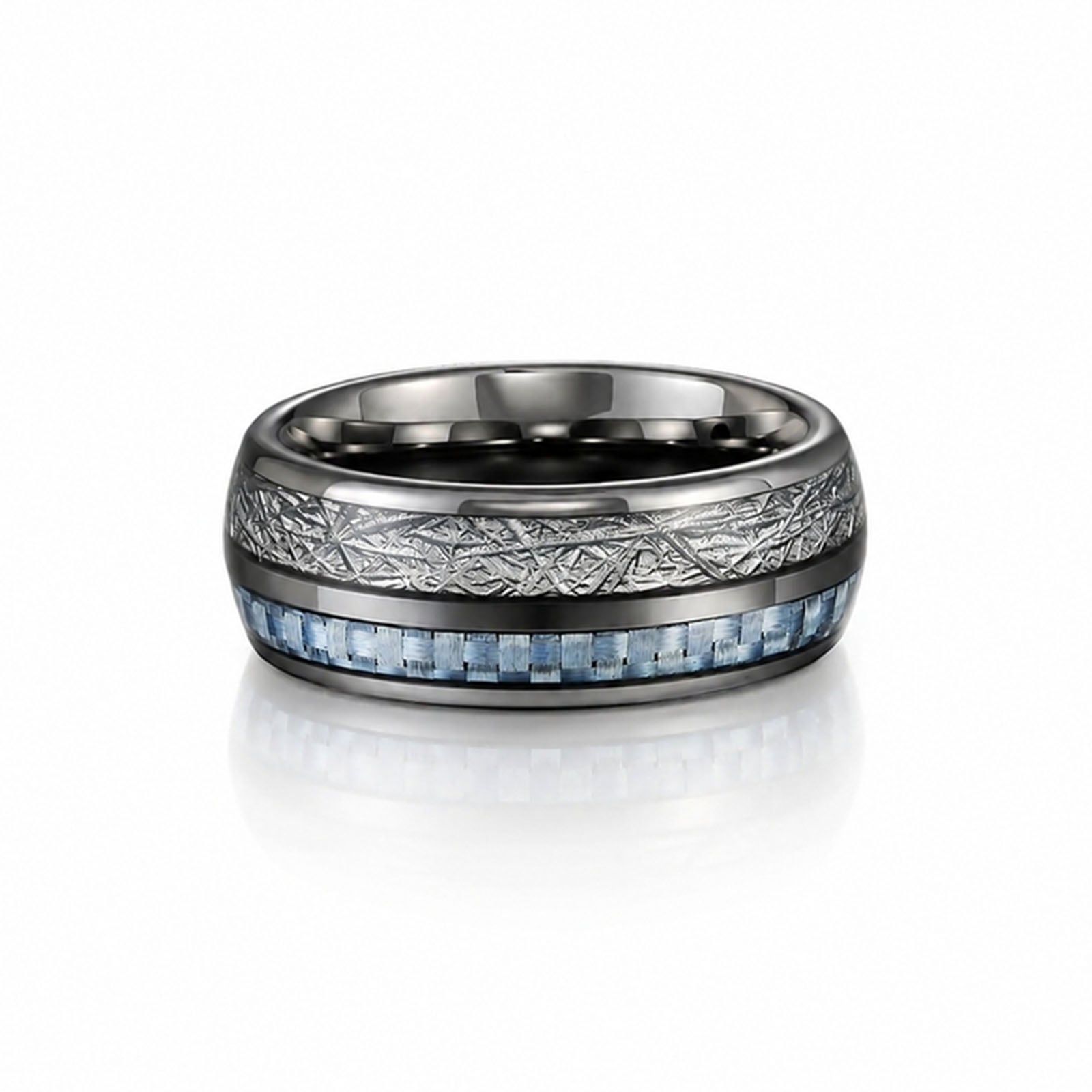 Jeulia Anillo de Tungsteno Clásico Minimalista para Hombres