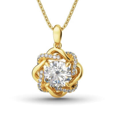 Jeulia Knot of Love Sterling Silver Necklace