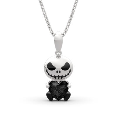 Jeulia Hug Me "Love Confession" Skull Heart Cut Sterling Silver Necklace