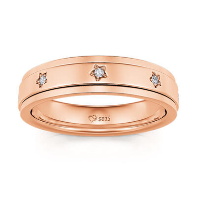 Jeulia "Charming Starlight" Rotatable Sterling Silver Women's Band