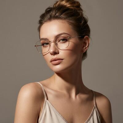 Amelia Goldene Quadratische Brille