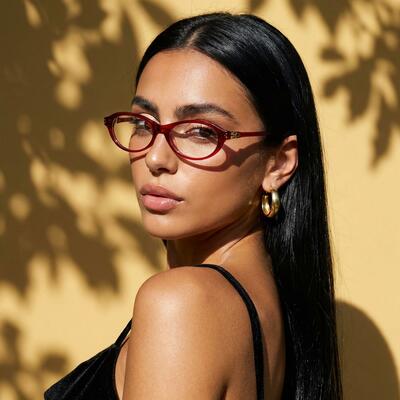 Vicky Red Rectangle Glasses