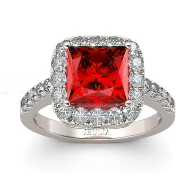 Jeulia Classic Princess Cut Sterling Silver Ring