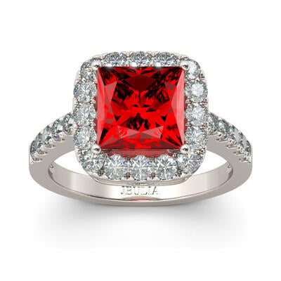 Jeulia Classic Princess Cut Sterling Silver Ring