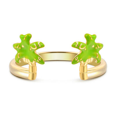 Jeulia Palm tree Adjustable Sterling Silver Ring