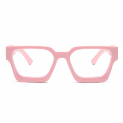 Coral Pink Square Glasses
