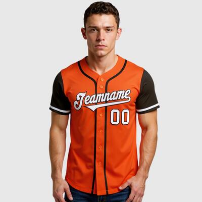 Custom Orange Brown Authentic Two Tone Baseball Jersey with Personalized Number and Logo for Games Practices and Fan Events