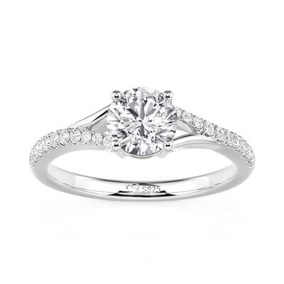 Jeulia Classic Split Shank Round Cut Engagement Ring