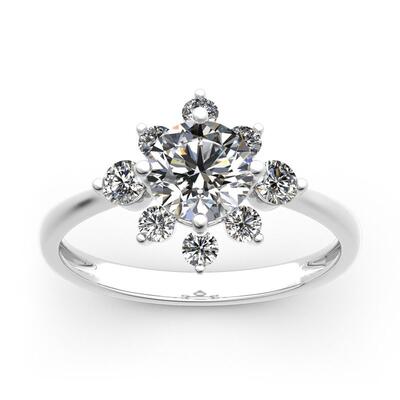 Jeulia Round Cut Vintage Sterling Silver Ring