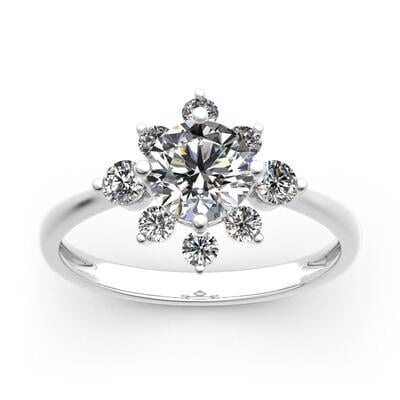 Jeulia Round Cut Vintage Sterling Silver Ring