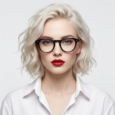 Catharine Black Round Glasses