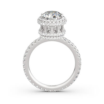 Jeulia Colosseum Inspired Halo Round Cut Sterling Silver Ring