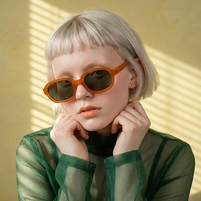 Dylan Orange Quadratische Sonnenbrille
